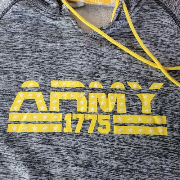 Army Performance Hoodie Gray Yellow Womens Large Military Family Sweatshirt - Picture 6 of 8